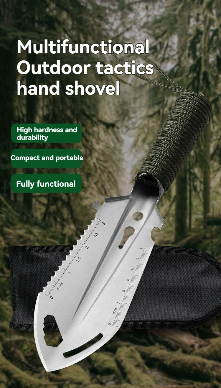 NEW Camping Portable Engineer Shovel, Field Survival Tools, Outdoor Stainless Steel Multi-functional Small Tactical Hand Shovel