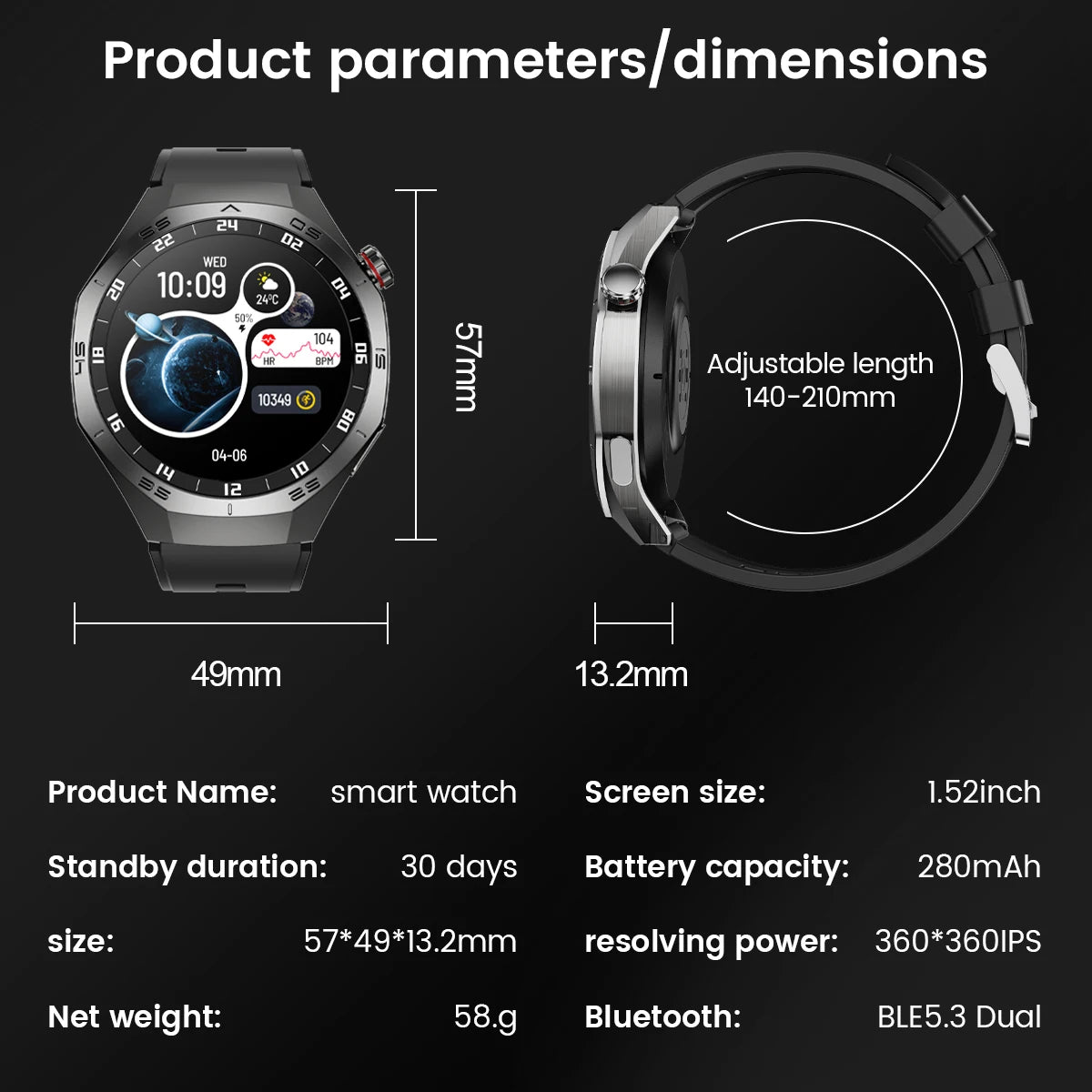 Android and ios Smart Watch Men AMOLED Screen GPS Motion trajectory Heart Rate Bluetooth Calls SmartWatch Waterproof