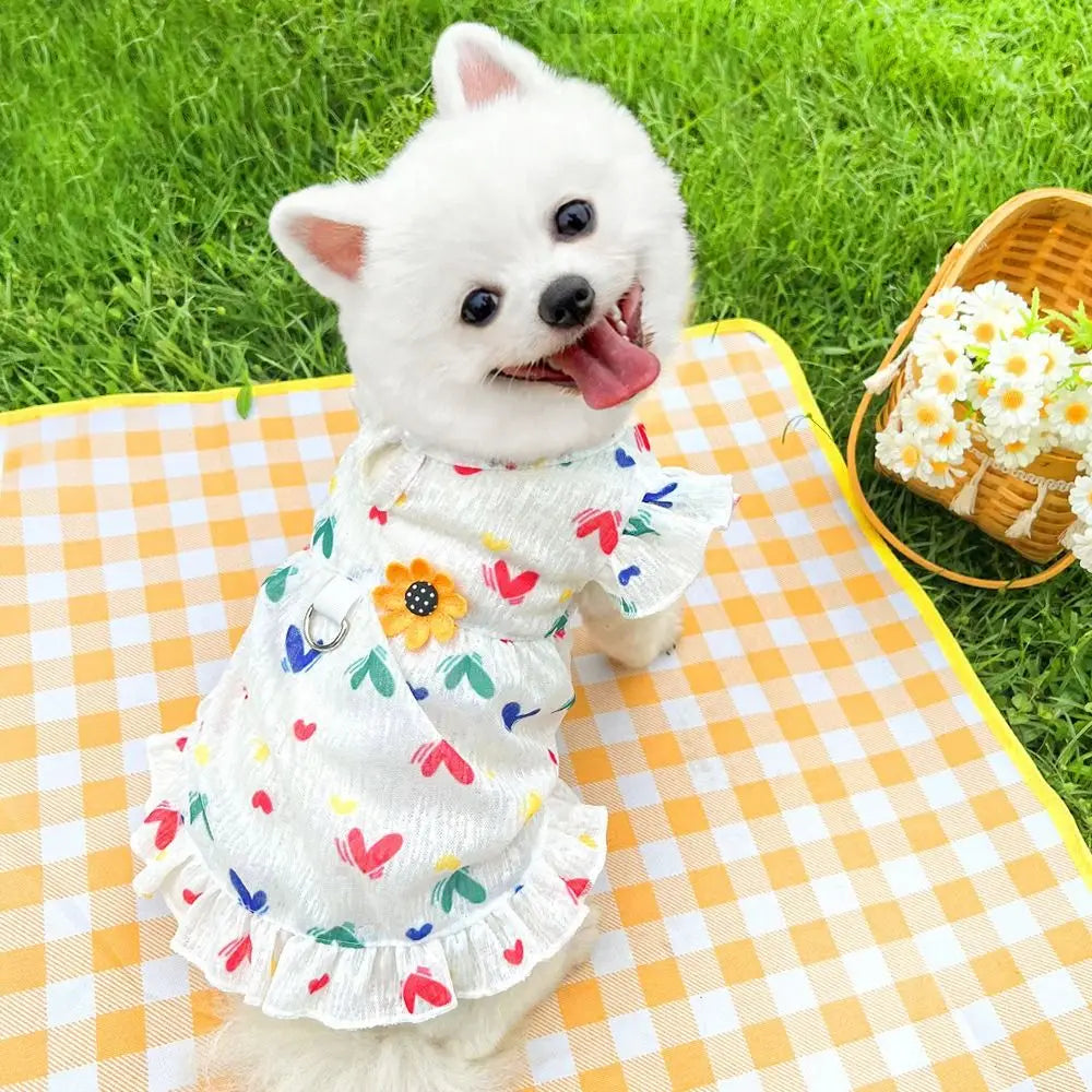 Fashion Dot Pet Dog Dress Sleeveless Summer Clothes Cat Princess Dresses Slim Style Pet Clothes Chihuahua Bichon French Bulldog