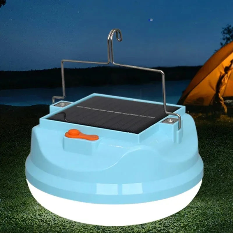 1 piece outdoor solar LED rechargeable lamp, emergency light, magnetic hook-style, camping, fishing, portable lantern, lamp