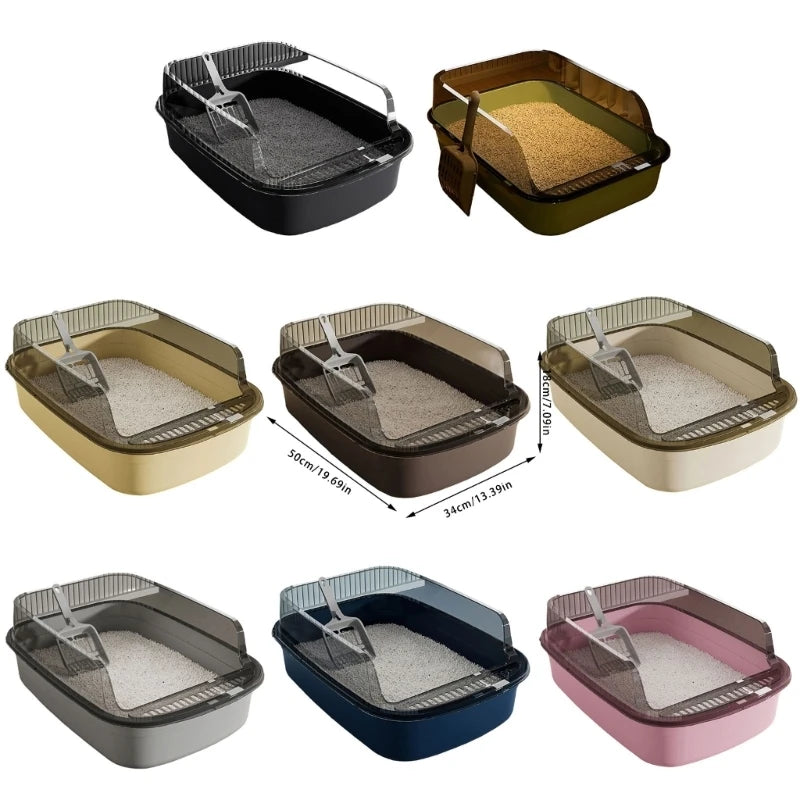 MXLA Oversized Cats Sand Box High Edges Litter Tray For Large Cats Home Essential