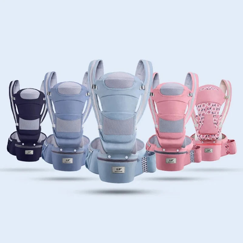 Newborn Ergonomic Baby Carrier Backpack with Hip Seat – Front Facing Kangaroo Wrap for Travel - I YAN