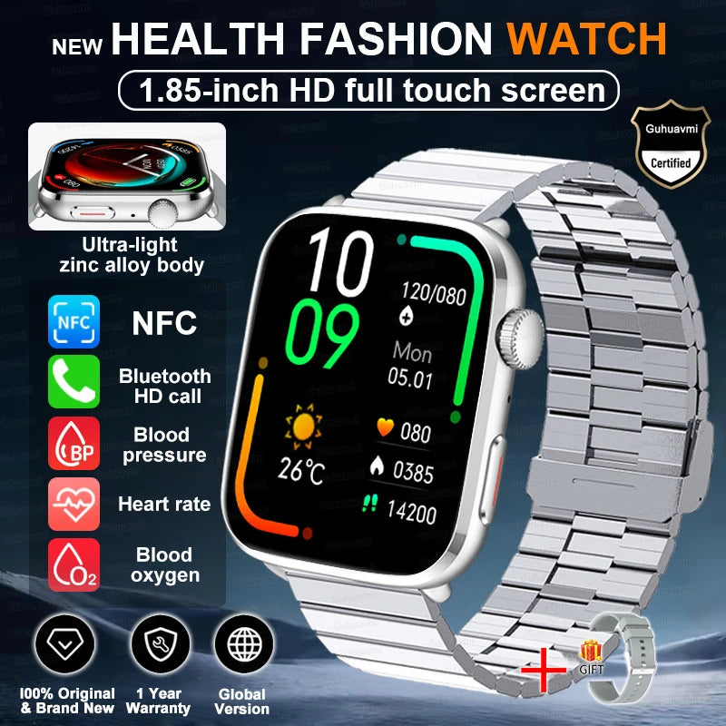New Fashion NC SmartWatch For Men 1.85'' 240*284 AMOLED Screen Bluetooth Call Health Monitor Waterproof Sport Smartwatches Women