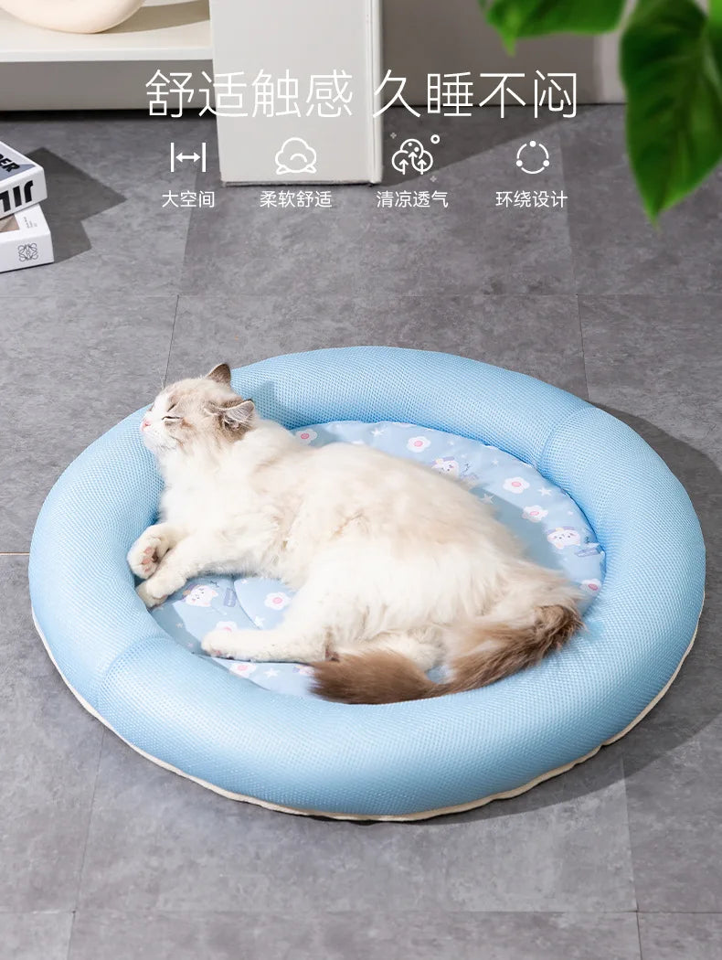 Summer Cooling Pet Bed Breathable Sleeping Mat Soft Cat Bed Pet Bed Sofa Cat Nest For Small Dog Cats Kitten Puppy Beds Cushion