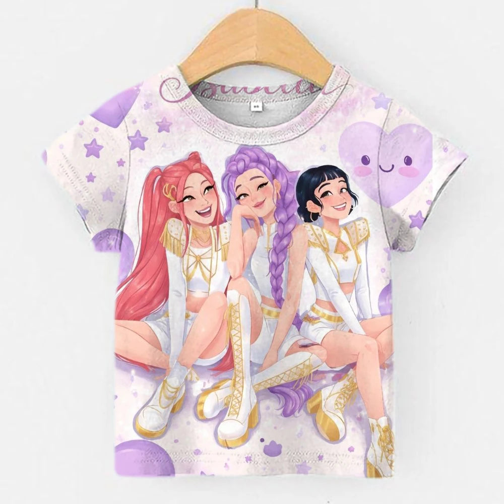 2026 New Girls' T-Shirt, Fashionable 3D Short Sleeve, Trendy Top for Girls