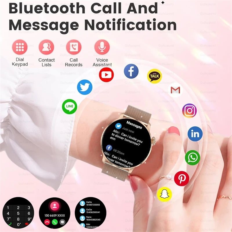 2026New Lady women Fashion Smart Watch Bluetooth Call Blood oxygen Health GPS Sport Outdoor Smartwatch for Women AMOLED Screen