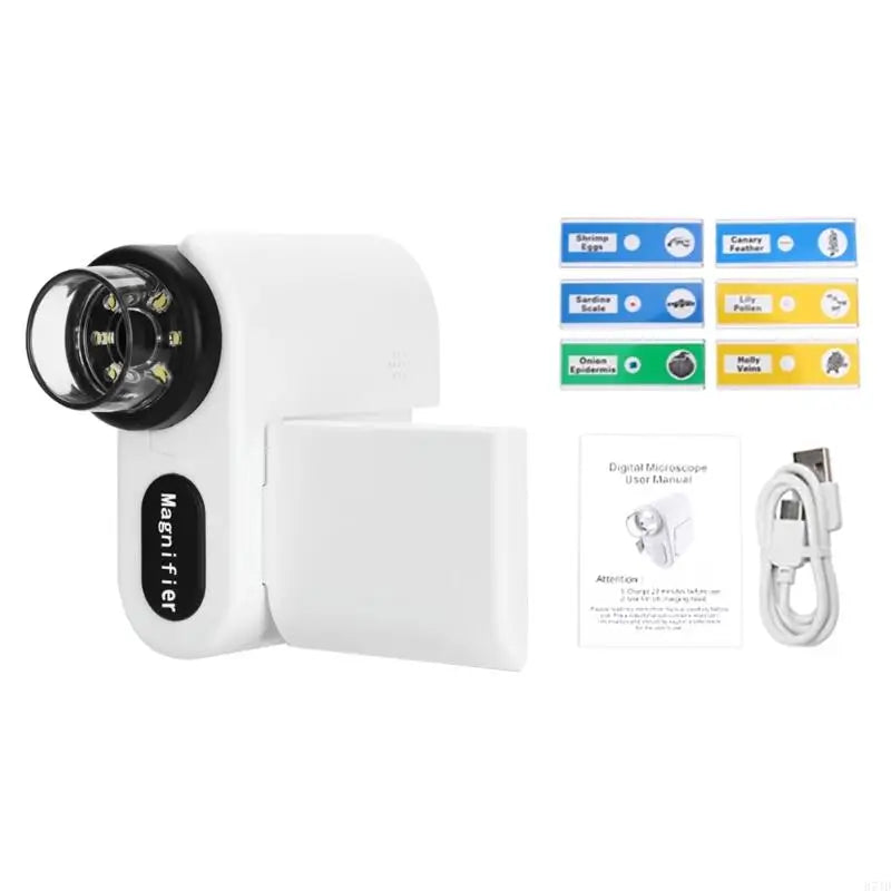 Digital Microscope 1200X USB Microscope Coin Microscope with LED Light 2inch LCD Screen Microscope for Kids Adults 37JD