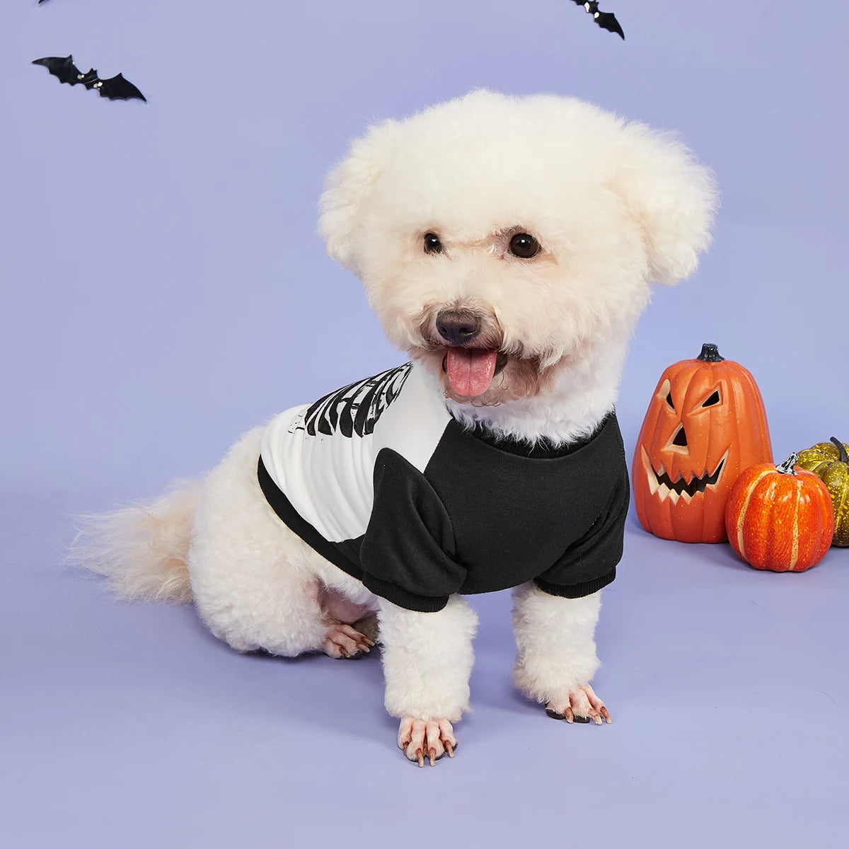 Dog Hoodies Puppy with Cool Skeleton  Printed Sweatshirts for Small Medium Dog Cat Soft and Comfort  Shirts Halloween Dog Pajama