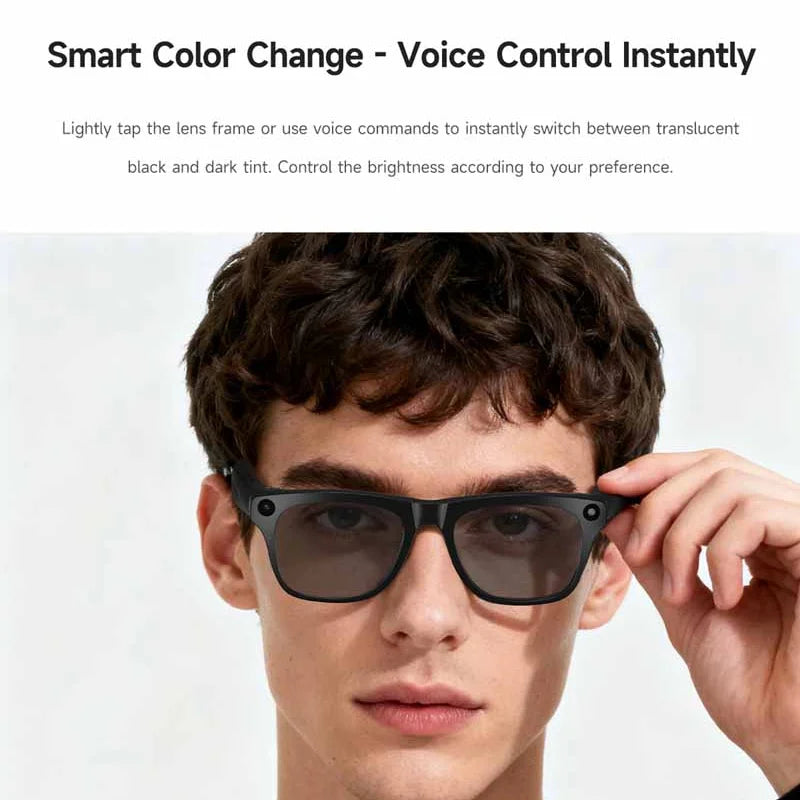 For Xiaomi AI Smart Glasses Photochromic Glasses 4K HD Camera Chat GPT Bluetooth Call Video Music Touch Translate Sunglasses