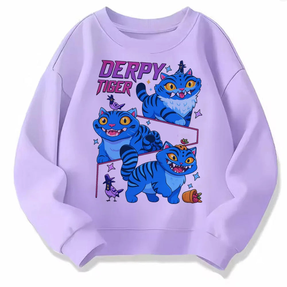 Movie Fans Gift Hoodie Girls Kids Huntrix Kpop Demon Hunters Children's Sweatshirt Cute Tiger Harajuku Hoody for Boys Girls