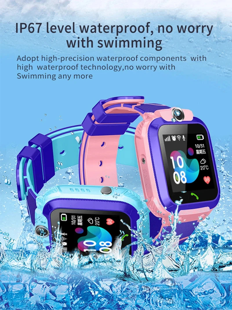 Lenovo GPS Kids Smart Watch SIM Card Call SOS – Camera Waterproof Watch for Boys & Girls Gift - I YAN