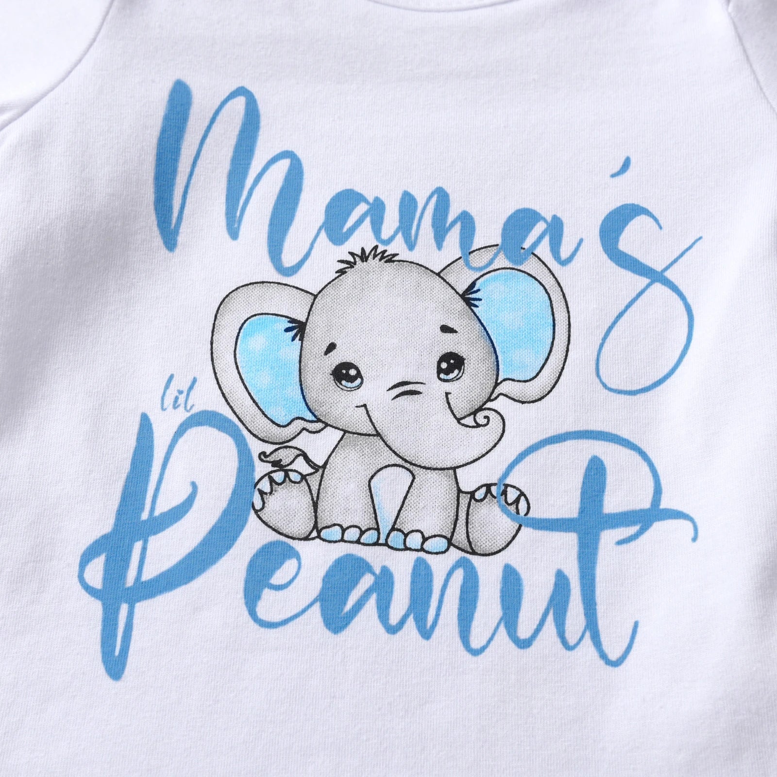 Newborn baby boy clothes set with long sleeve elephant print romper, pants, and hat by I YAN, featuring adorable cartoon elephant design.