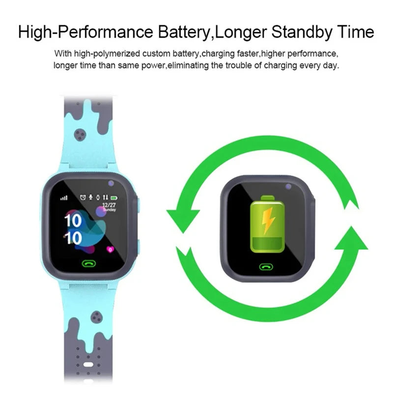 Lenovo Kids Smart Watch Men Women 1.44 Inch HD Screen SOS GPS LED Flashlight Two-Waycalling Mathematical Calculation Smartwatch