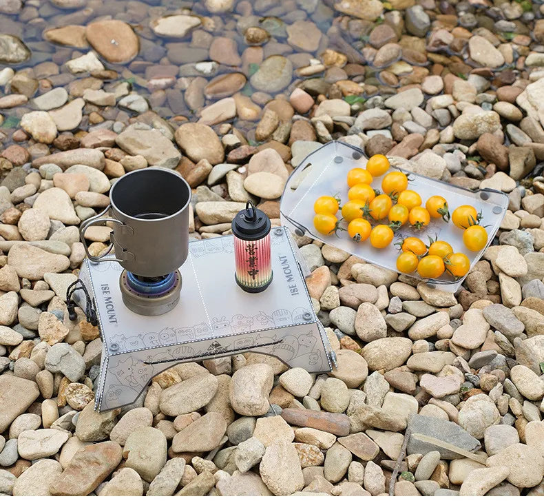 Folding mini Table Small Ultralight Folding PP Camp Table & Tray 97 g | Food-Grade Portable for Camping, Hiking Equipment