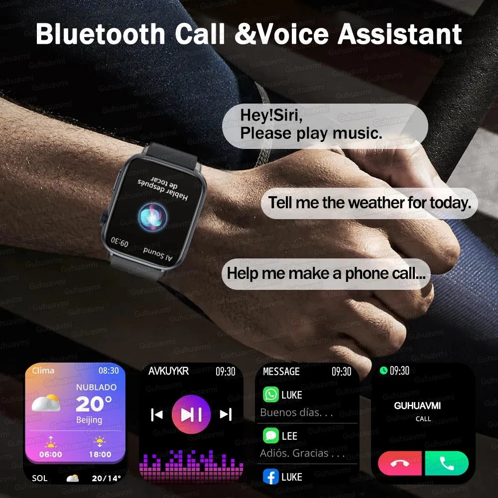 New Fashion NC SmartWatch For Men 1.85'' 240*284 AMOLED Screen Bluetooth Call Health Monitor Waterproof Sport Smartwatches Women