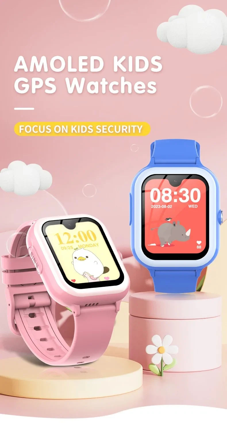 Wonlex KT31 Smart Watch for Children 4G SOS WIFI GPS Tracker AMOLED HD screen Video Call 900mAh Battery Kids SmartWatch Whatsapp