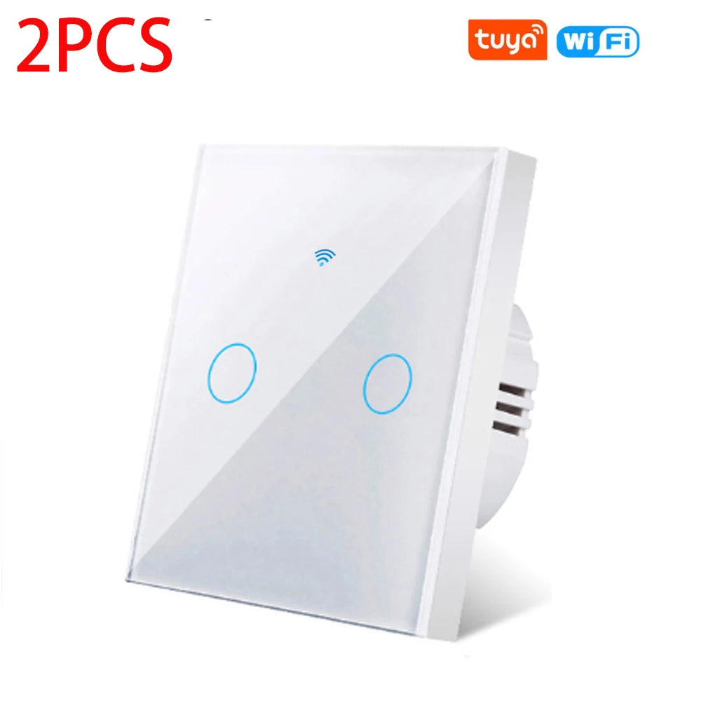 AXUS EU WiFi Smart Light Switches Touch Switch RF433 No Neutral Wire Smart Home Life Tuya App Control Support Alexa Google Home