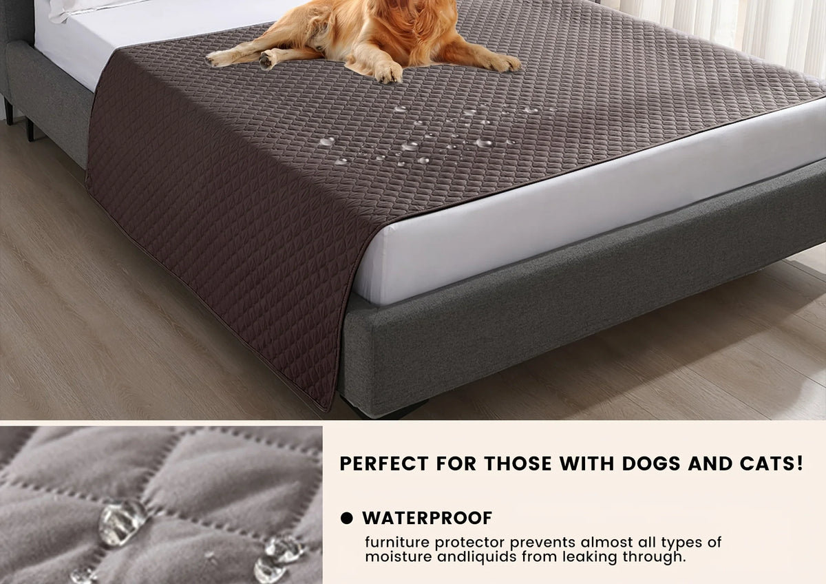 I YAN anti-leaking, non-slip dog bed cover and pet blanket on sofa, protects furniture and mattress from pets' messes and scratches.