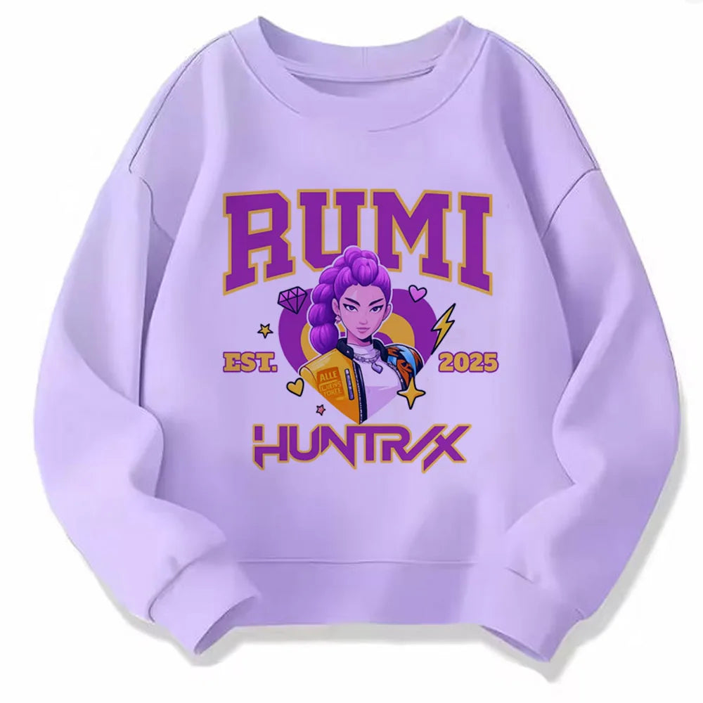 Movie Fans Gift Hoodie Girls Kids Huntrix Kpop Demon Hunters Children's Sweatshirt Cute Tiger Harajuku Hoody for Boys Girls
