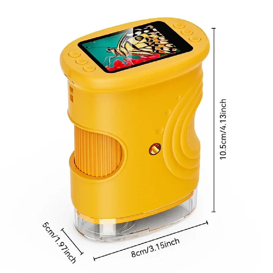 1000X Handheld Microscope for Kids 2.0" Screen Rechargeable Mini Pocket Digital Microscopes Portable Edu Gift Children Students - I YAN