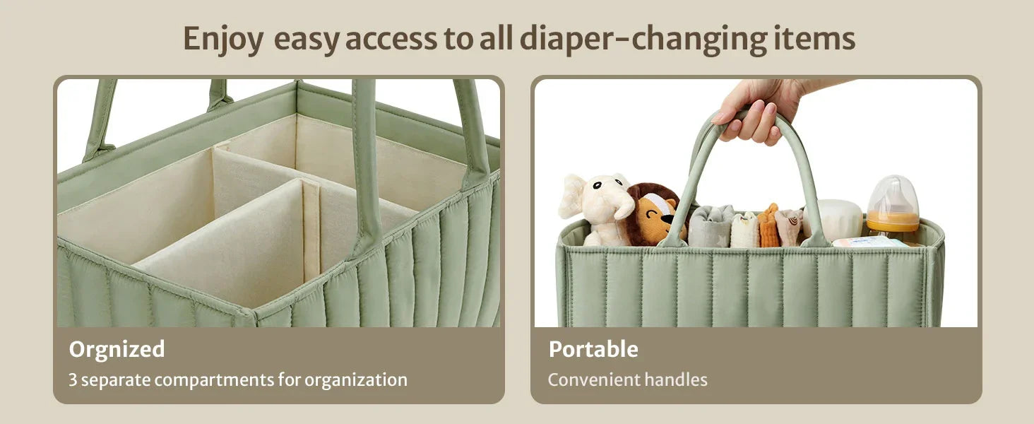 I YAN multifunctional diaper bag with foldable design, baby diaper storage compartments, and mother-baby supplies organizer