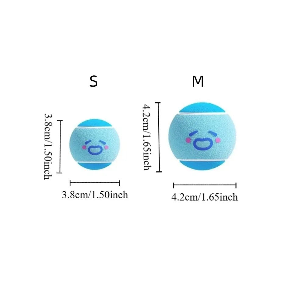 3 pieces Elastic Pet Tennis Ball Eco Friendly Color Blocked Dog Chew Toy Squeaky Sound Cartoon Pattern Pet Bouncy Ball Training