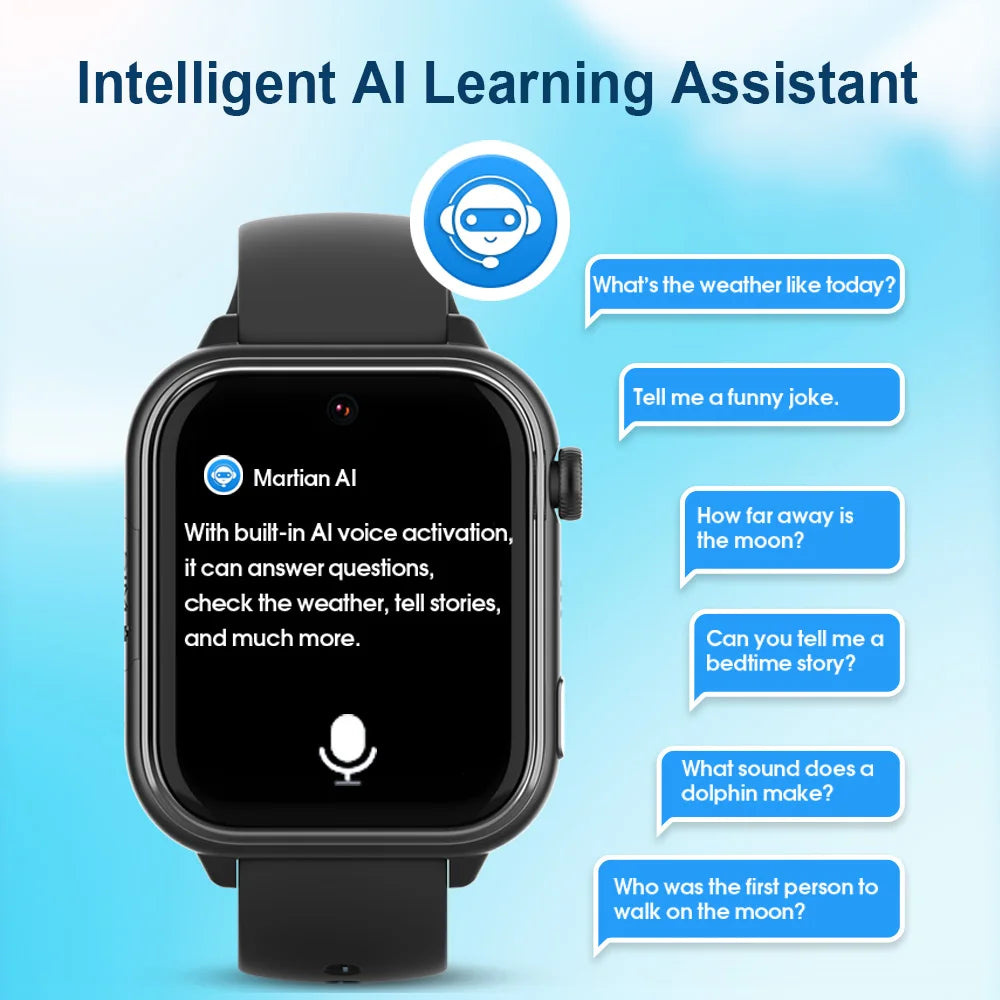 Wonlex KT37 Kids Smart Watch AI Voice Assistant GPS WiFi Location Tracker SOS Alert Video Call WhatsApp Smart Watch for Children
