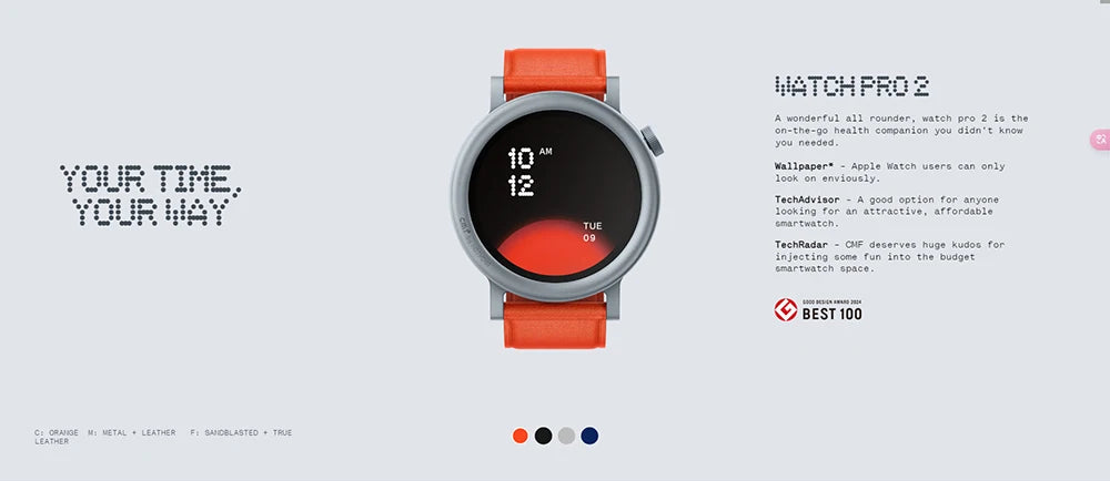 Global Version Nothing CMF Watch Pro 2 1.32”AMOLED 100+watchfaces Bluetooth calls with AI noise reduction multi-system GPS