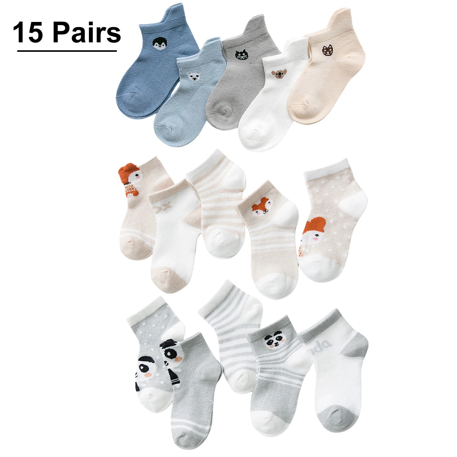 15Pairs/lot Infant Baby Socks Baby Socks for Girls Cotton Mesh Cute Newborn Boy Toddler Socks Baby Clothes Accessories