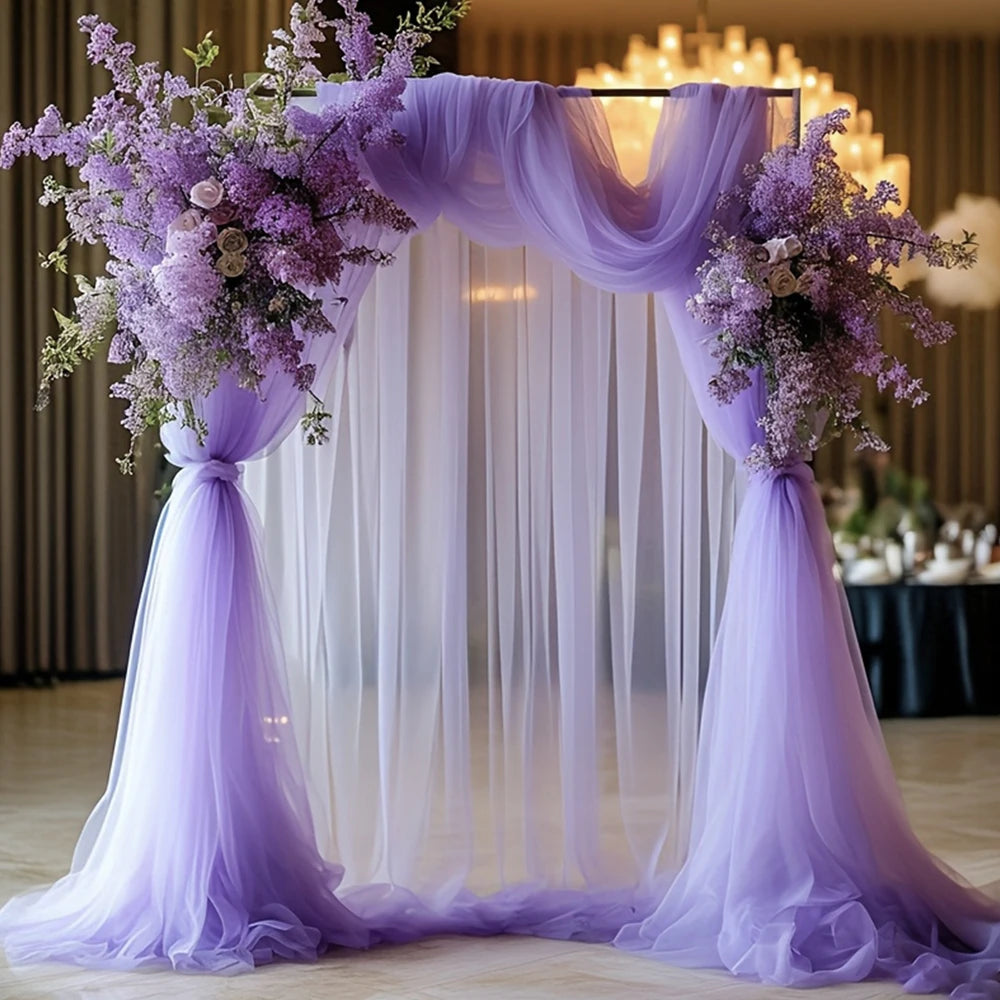 Mesh Gauze Backdrop Curtain Parties Wrinkle Free Photo Curtains Backdrop Drapes Fabric Decoration for Birthday Party Wedding