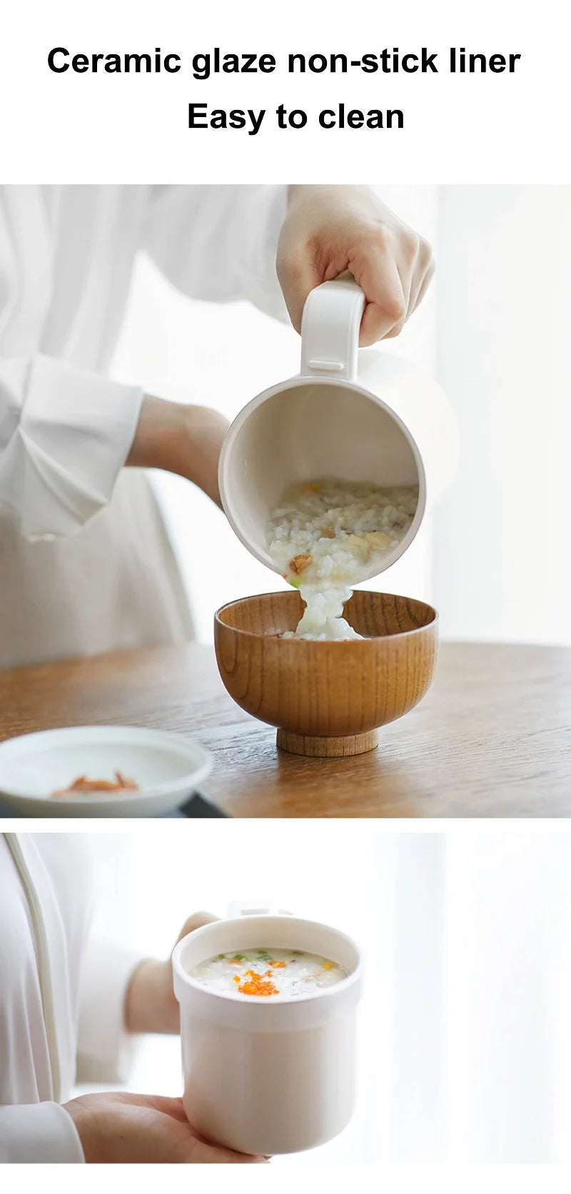 800ml Mini Electric Lunch Box Multi-functional Ceramic Non-stick Fast Rice Cooker Portable Automatic Keep Warm Rice Cooker 220V