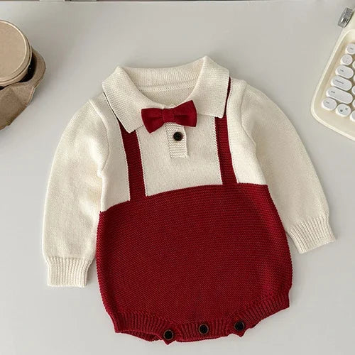 2026 New Spring 0-24M Toddler Baby Boys Girl Knitted Romper Long Sleeved Solid Color Hooded Infant Baby Knitted Jumpsuit