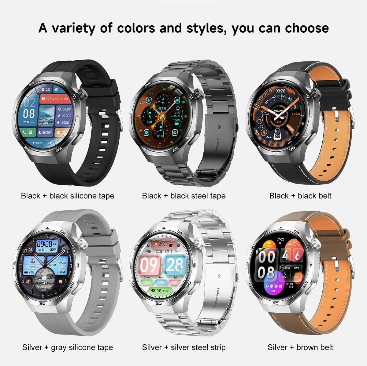 Watch 5 Pro GPS Track Compass Smart Watch Men 360*360 AMOLED Screen NFC BT Call Waterproof Health Monitor Man Smartwatches