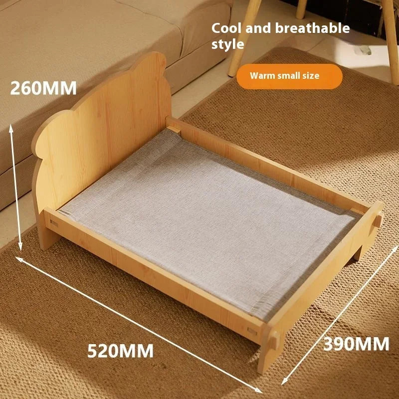 Solid Wood Cat Bed Dog Bed Removable Mat Washable All Season Universal Cat Nest Dog House Pet Supplies Pet Bed Within 7kg