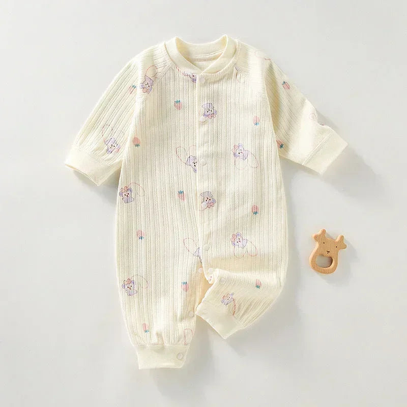 Baby Cartoon Long Sleeve Romper – 100% Cotton Unisex Bodysuit for Newborns & Toddlers (0–24 Months) - I YAN