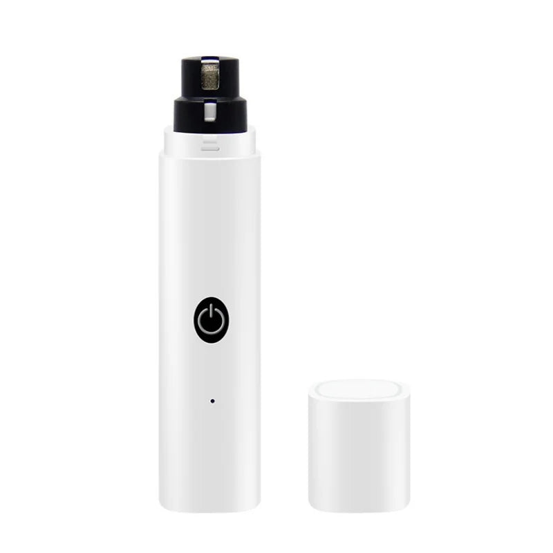 Quiet electric pet nail grinder by I YAN for dogs and cats, with LED light, safety guard, rechargeable, painless claw trimmer.
