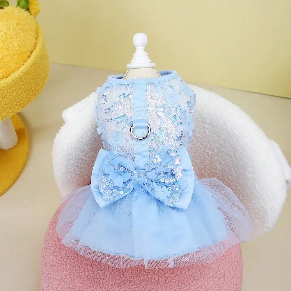 Striped Print Princess Pet Dress Breathable Sunscreen Outfit Spring Summer Collection Universal Skirt For Puppies Cats Small Pets Soft Cool Daily Holiday Cute Pet Costume Gift