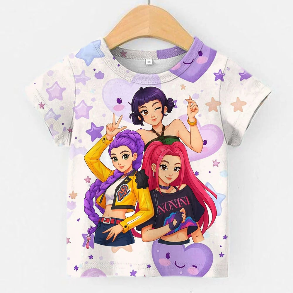 2026 New Girls' T-Shirt, Fashionable 3D Short Sleeve, Trendy Top for Girls
