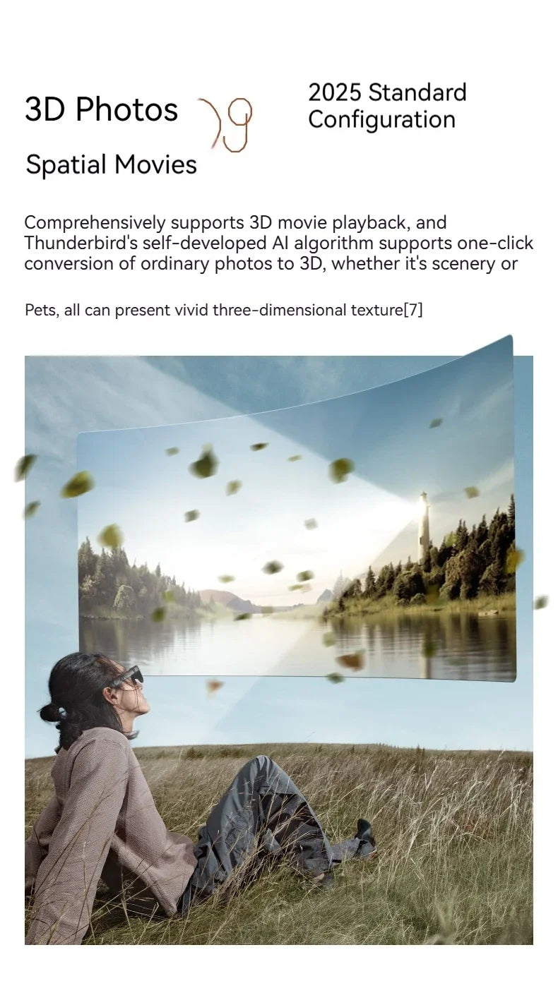 Rayneo Air 4 Pro Smart AR Glasses 3G Voice Control IPX-5 Waterproof 4K Video Capture Head-Mounted XR Support DP Agreement