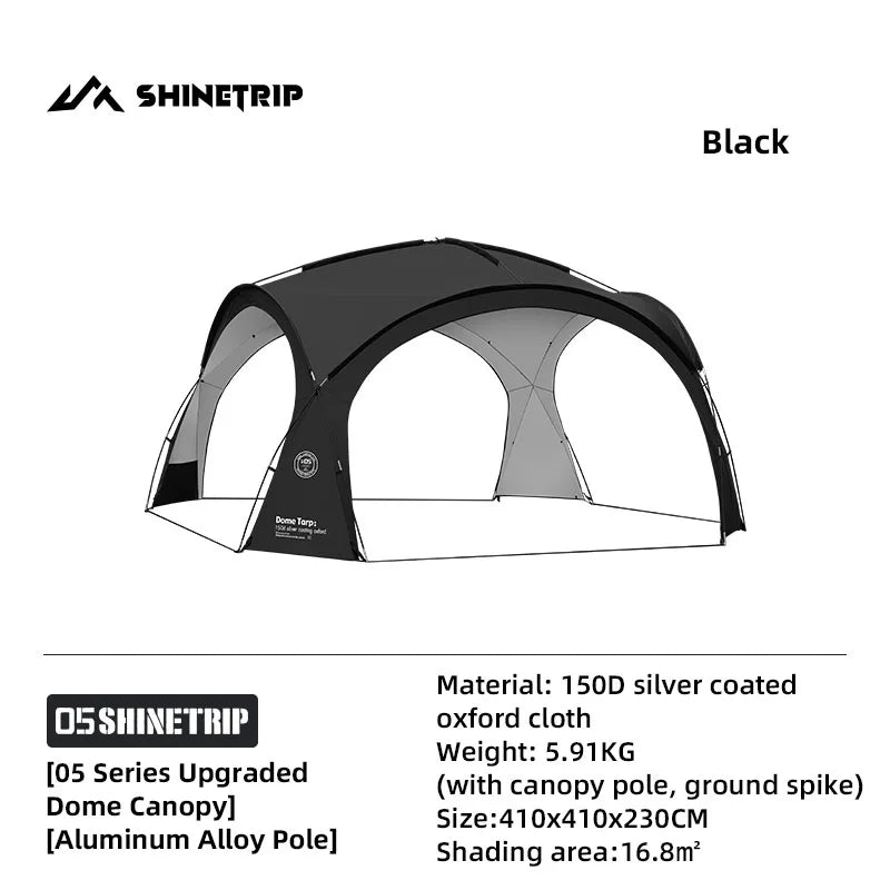 ShineTrip Outdoor Dome Tent Rainproof Sunproof Self Drive Waterproof Shade Coated Silver Canopy Camping Combination