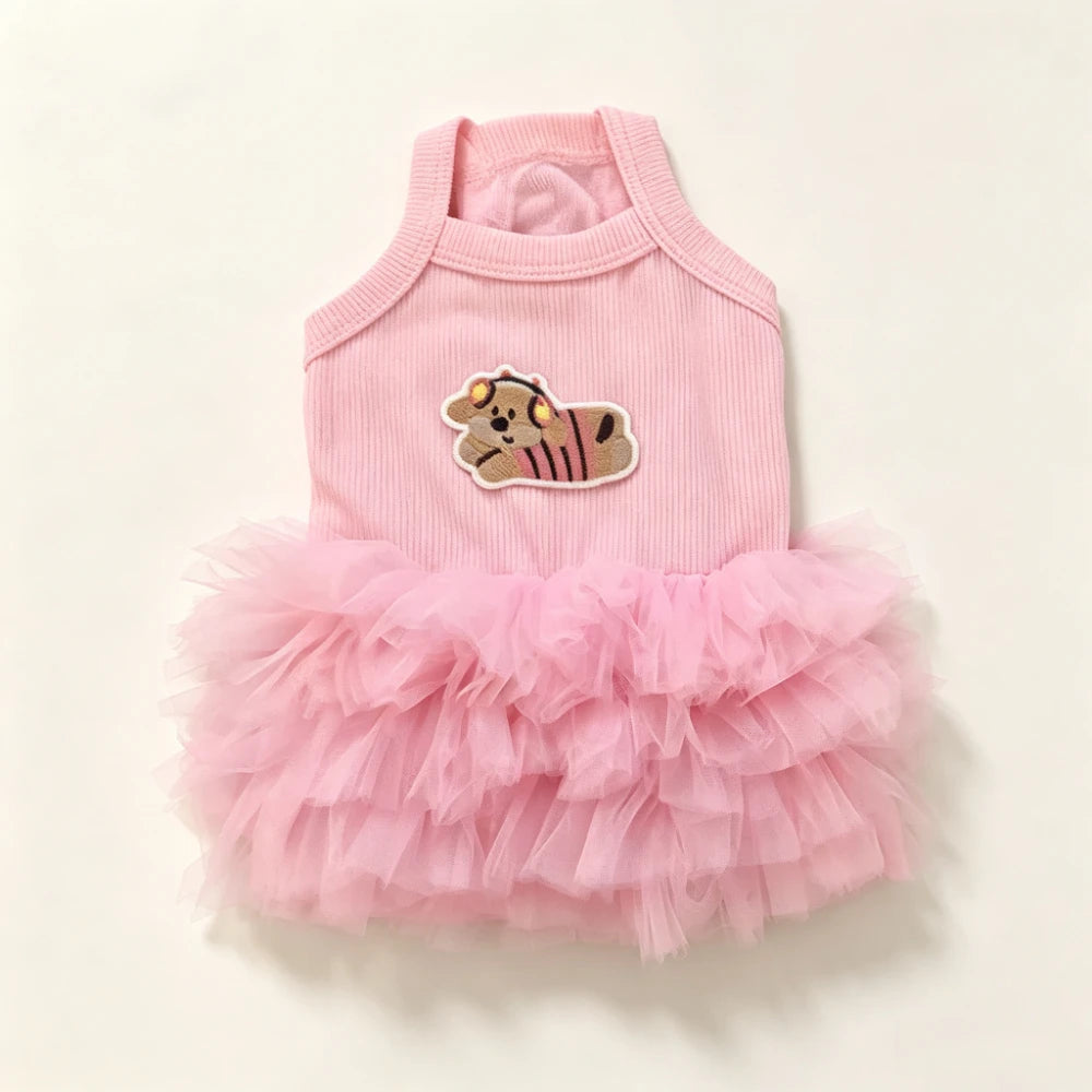 Sleeveless Puffy Princess Dog Skirt Cute Pet Half Skirt Comfortable Fit Small Dogs Cats