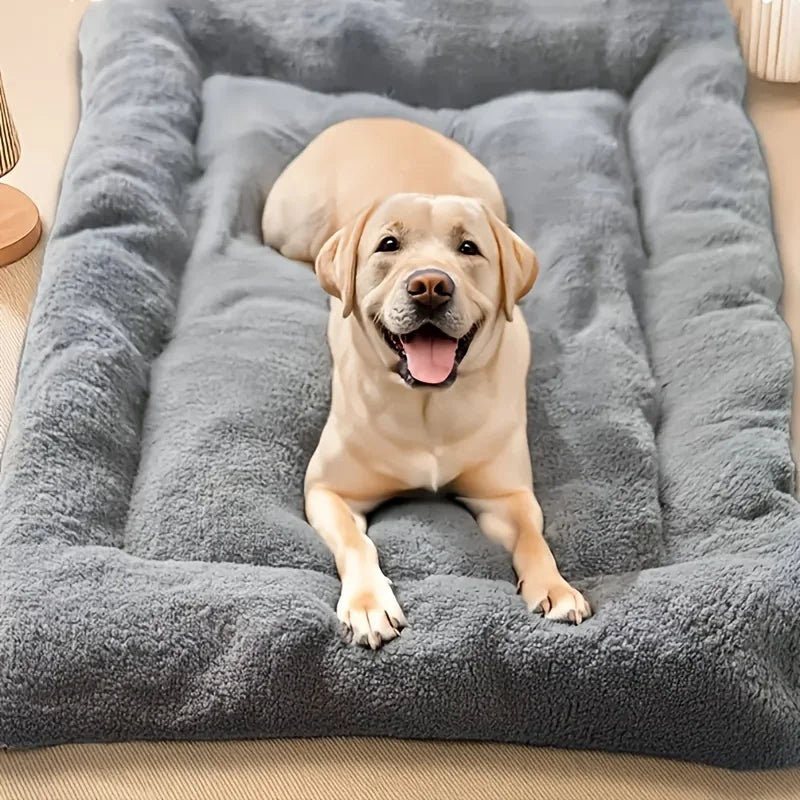 Soft, oversized plush dog and cat bed by I YAN, rectangle pet mat for all sizes, cozy and ultra-soft pet bedding.