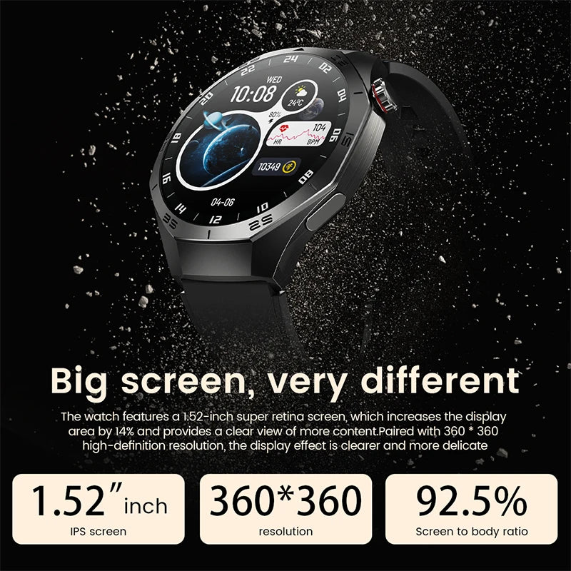 Android and ios Smart Watch Men AMOLED Screen GPS Motion trajectory Heart Rate Bluetooth Calls SmartWatch Waterproof