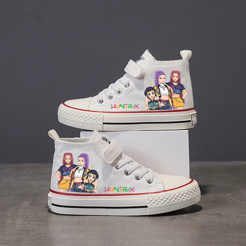 Kpop Demon Hunter Children's Canvas Shoes Girls Sneakers Breathable sports shoes Student outdoor running tennis shoes 25-36