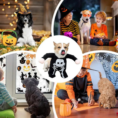 Glow-in-the-Dark Dog Skeleton Halloween Costume – Funny Pet Outfit