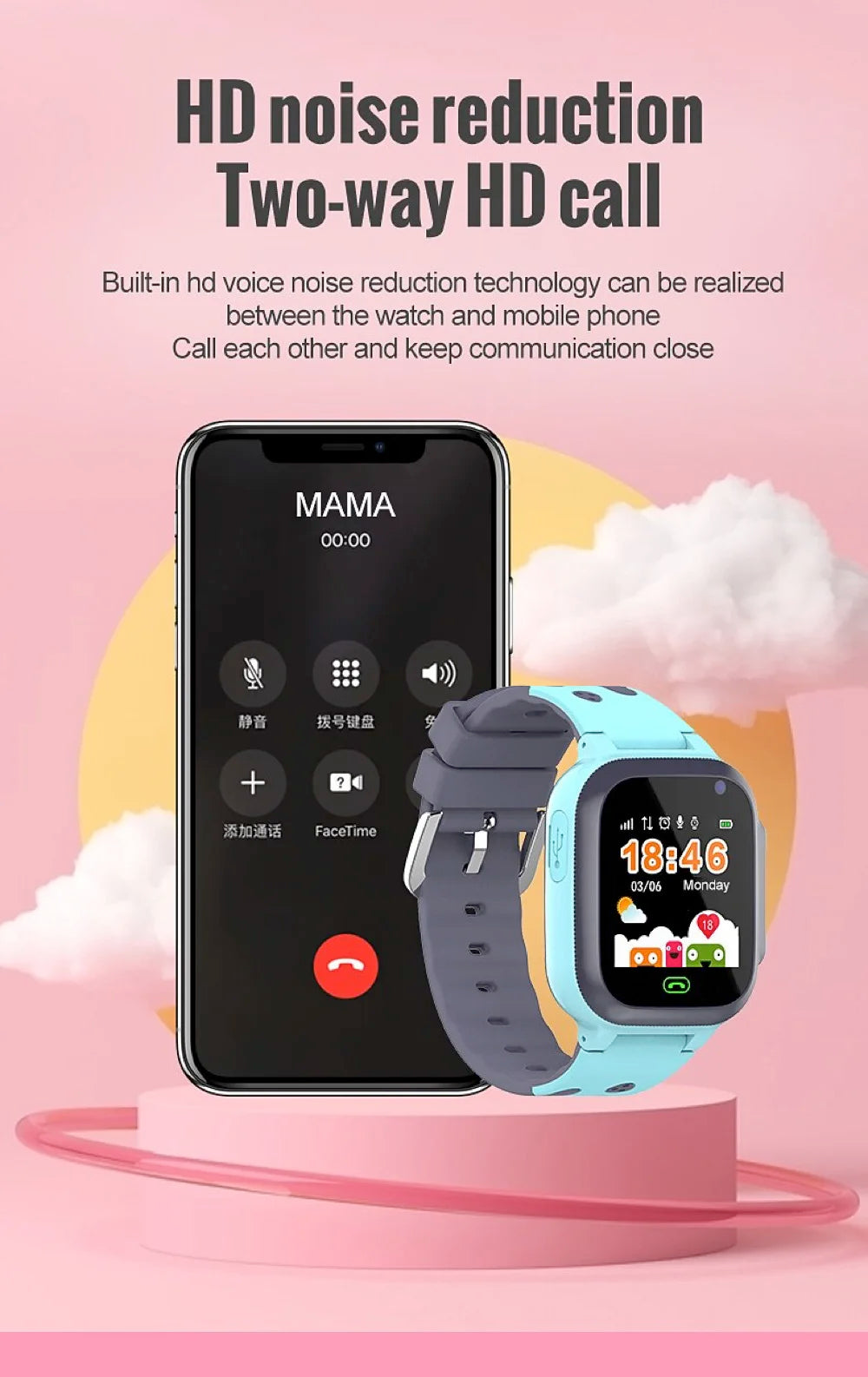 Kids Smart Watch SOS SIM Card LBS Tracker – Waterproof Phone Watch with Camera for Boys & Girls (Q19 / Z1 / A28 / Q88) - I YAN