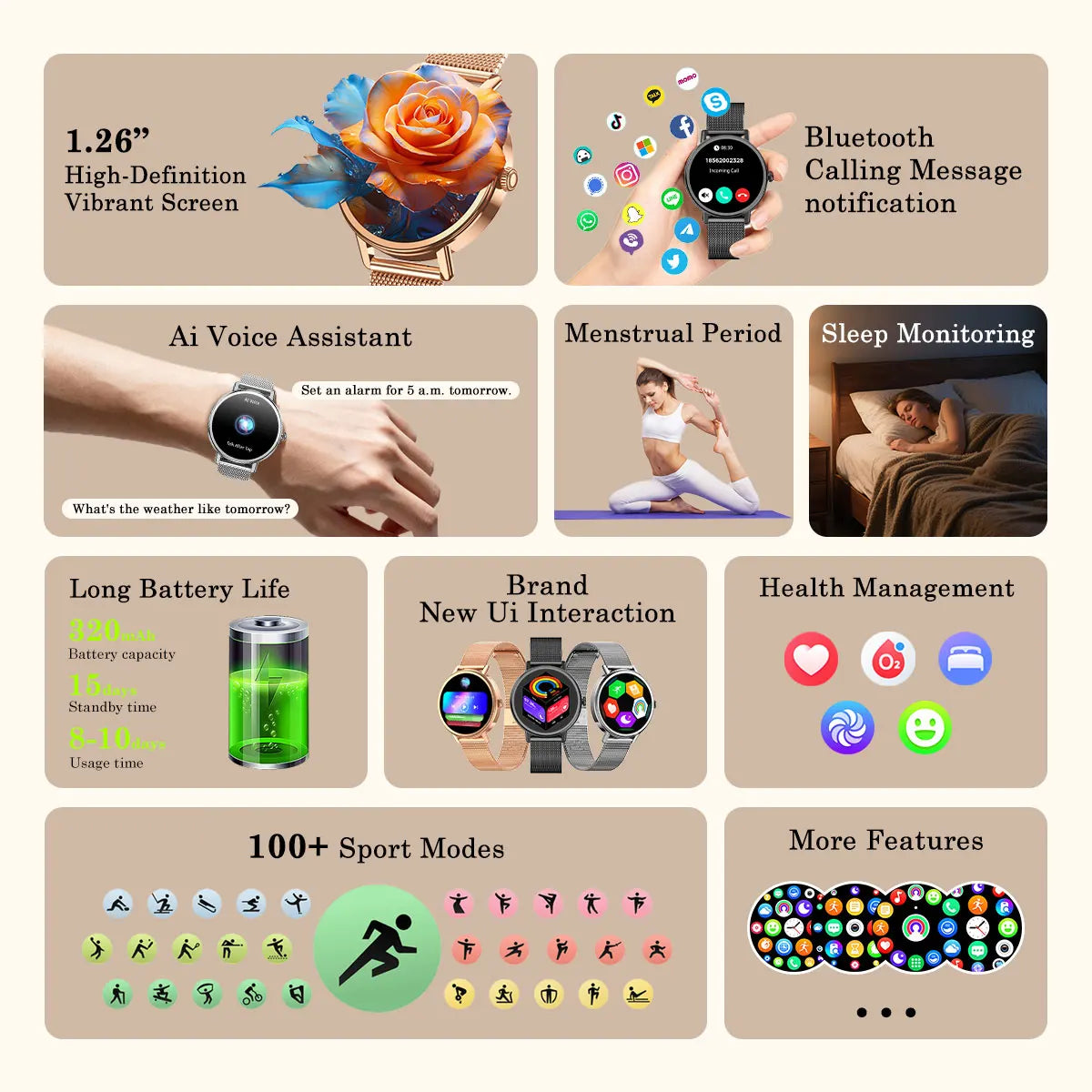 【World premiere】Blackview X30 Smartwatch 1.26" Display Lady's smartwatch Al voice assistant health monitoring Bluetooth call