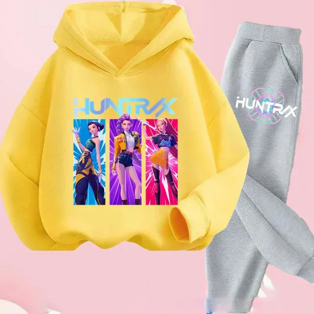 K-Pop Demon Hunters Kids Hoodie Set – Soft Breathable Sweatshirt Suit Girls & Boys Ages 4-13 - I YAN