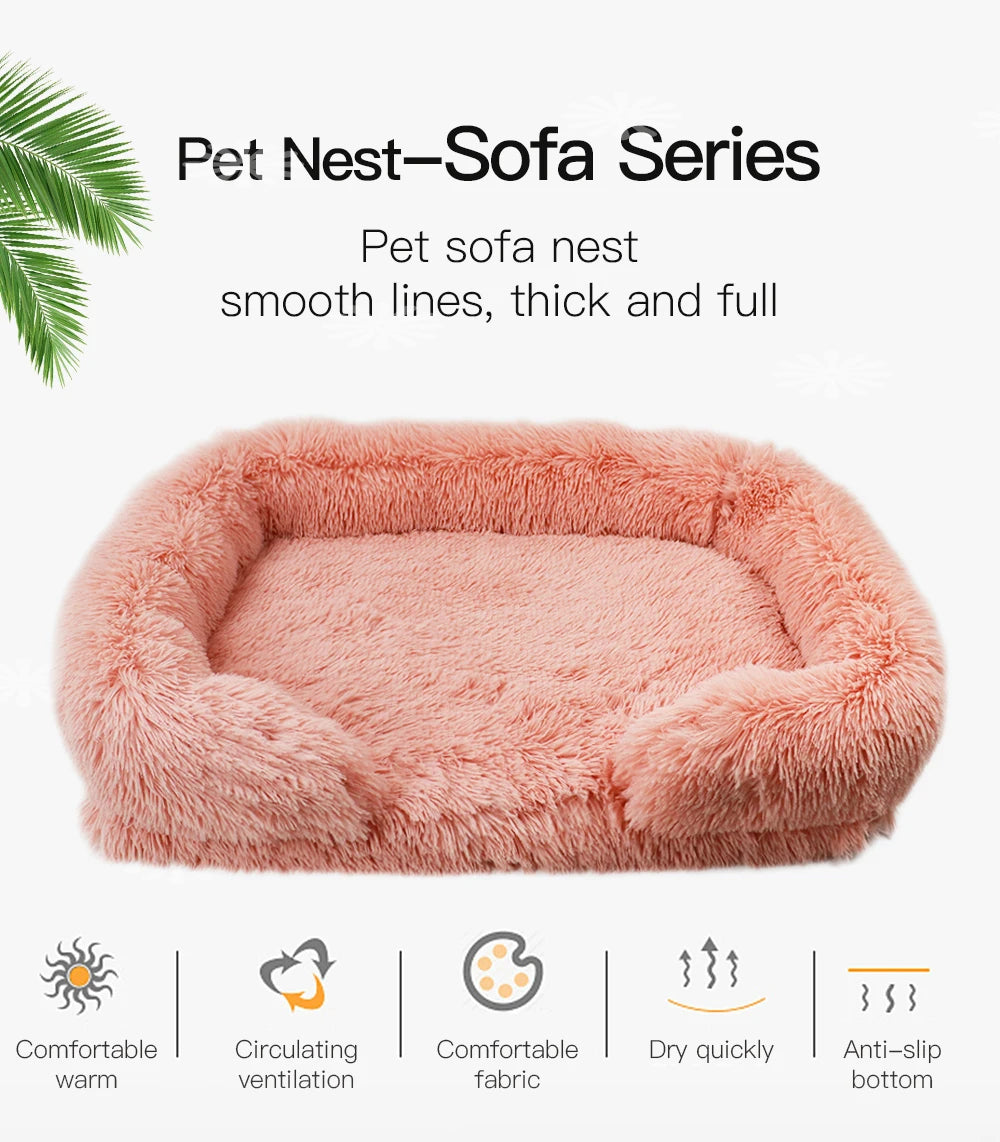 Comfortable orthopedic dog bed for large dogs by I YAN with thick egg sponge, removable washable plush cover, durable pet furniture.