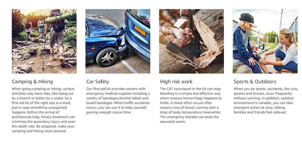 First Aid Survival Kit IFAK Pouch Supplied Camping Kit with 20 EMT Items For Emergency Outdoors